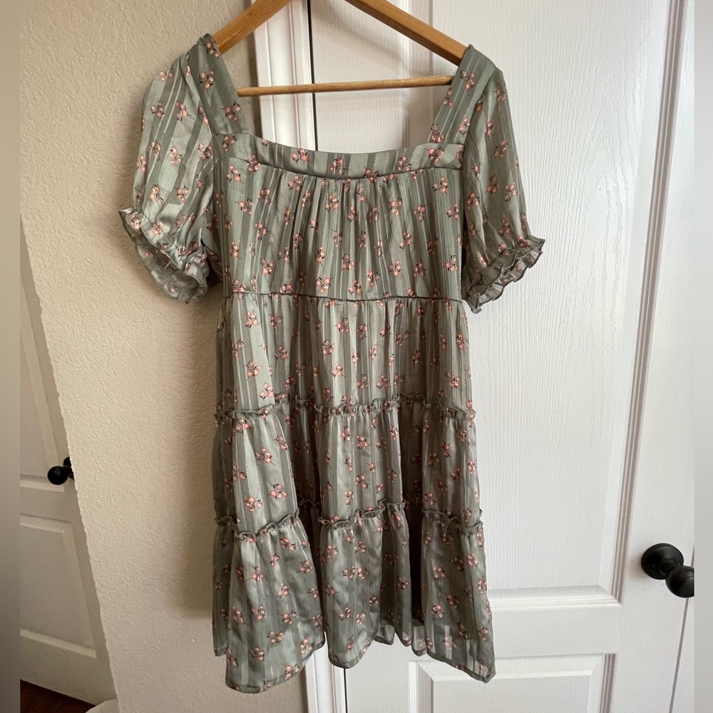 Olive Floral Dress